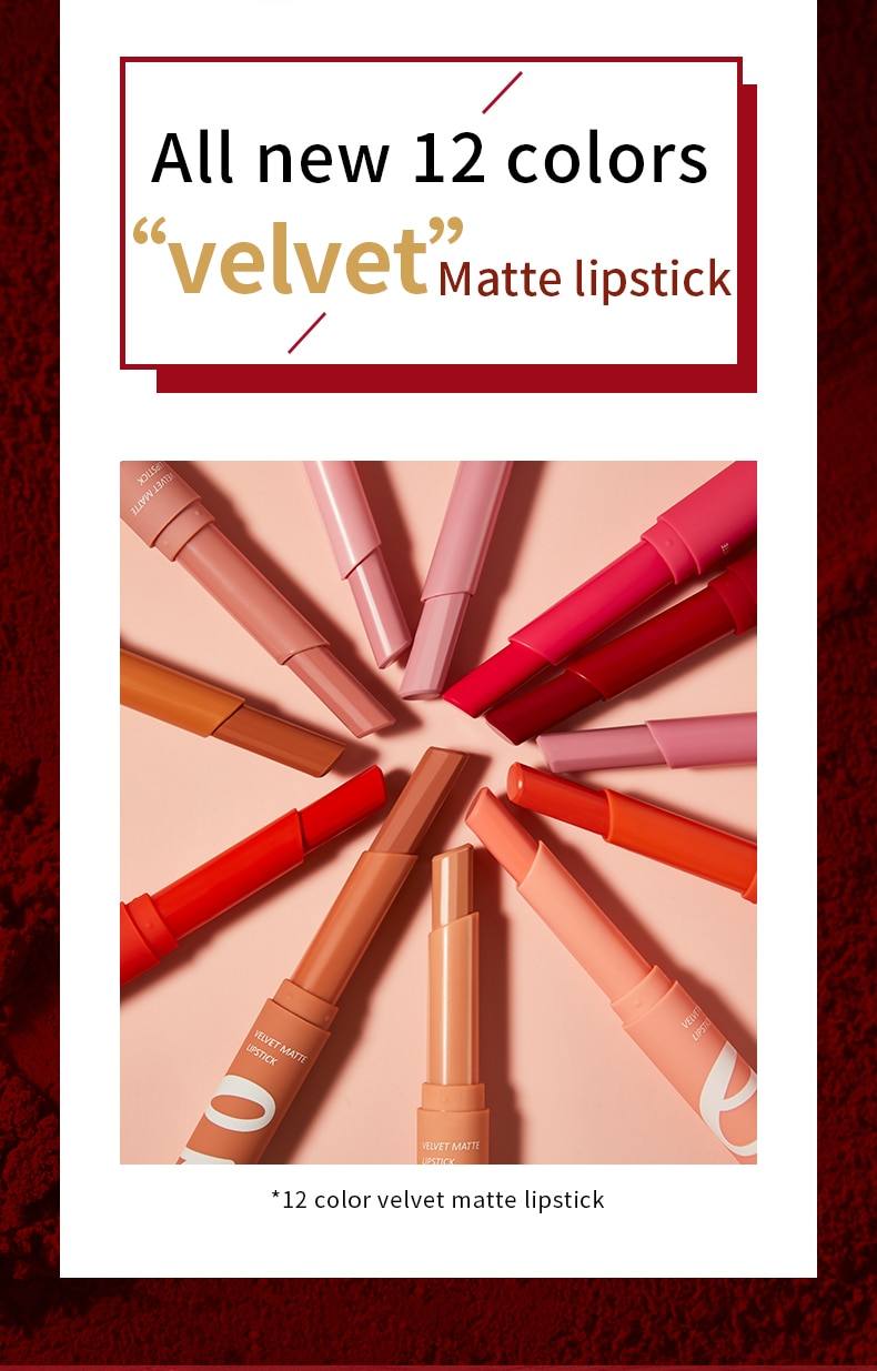 Matte Lipstick Waterproof Professional Makeup Full Portable 12 Colors Lip Glaze for Make Up Tint Lip Gloss Flash Cosmetic