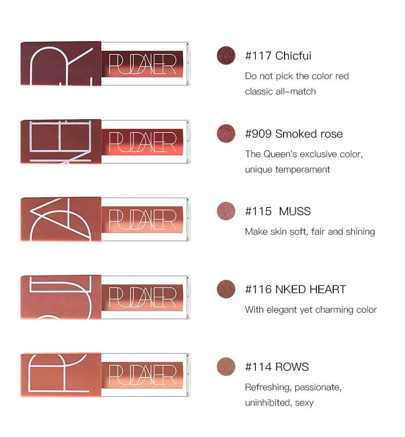 Pudaier 5 Colors/box Matte Nude Lip Gloss Kit Lips Make up Cosmetics Matt Liquid Lipstick Set Makeup Mate Batom Lipgloss Pen