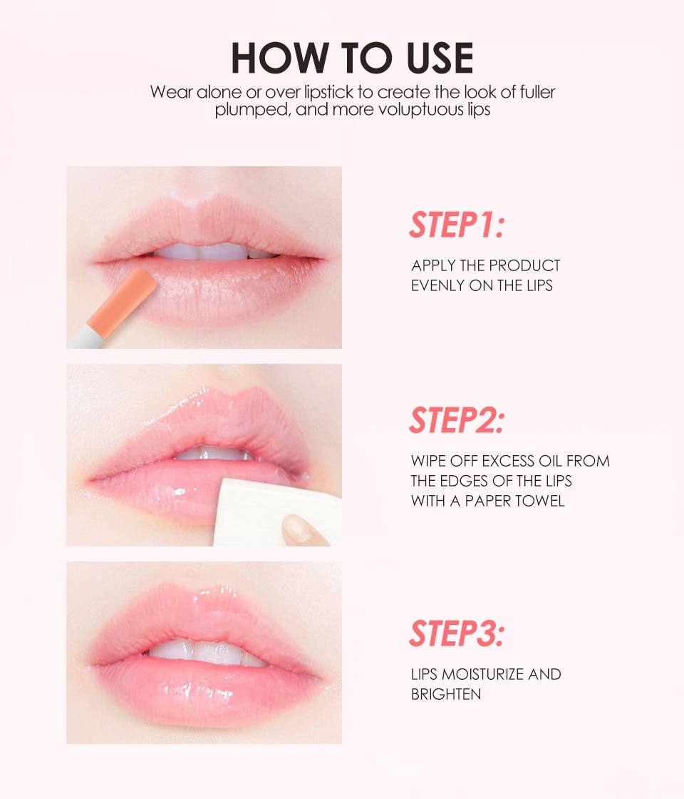 O.TWO.O Nutritious Lip Gloss Lip Tint 5 Colors Natural Moisturizer Long-lasting Plumping Lips Balm Cream Care Cosmetics Makeup