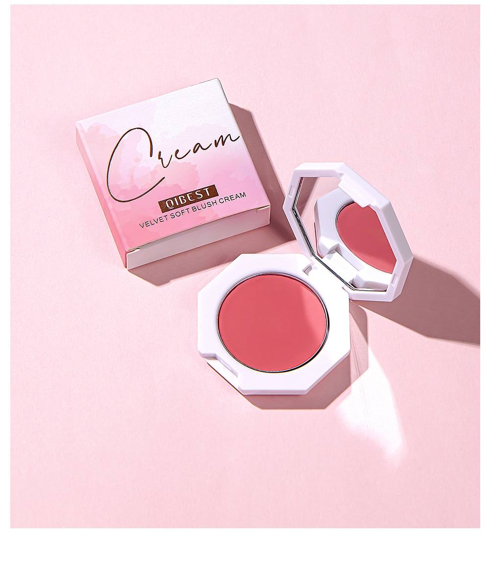 QIBEST 6 Colors Blush Makeup Palette Red Rouge Lasting Natural Cream Cheek Contour Blusher Korean Comsmetic