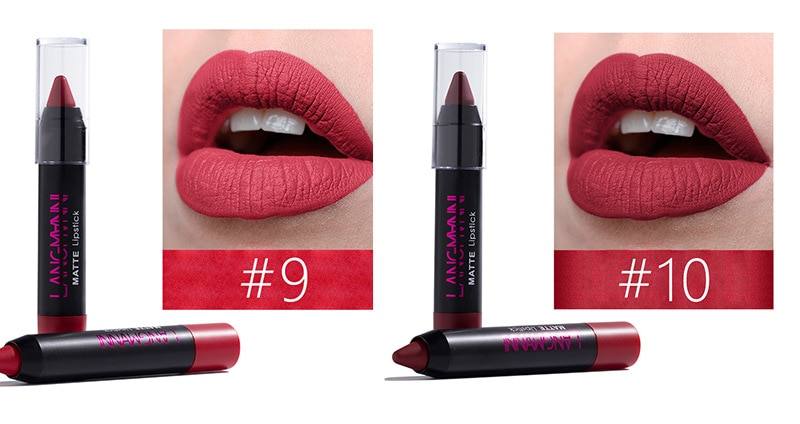 12pcs/set Makeup Lipstick Set Non-Stick Cup Waterproof Matte Lipstick High Value Lipstick Moisturizing