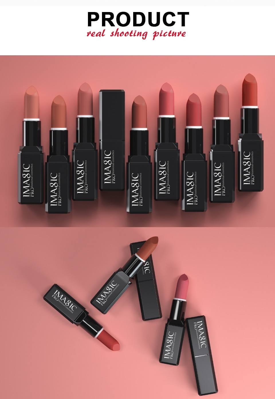 IMAGIC Waterproof Glossy Lipstick Smooth Moisturizer Pigment Woman Lipsticks Pintalabios Natural 16 Colors Batom Lip Makeup