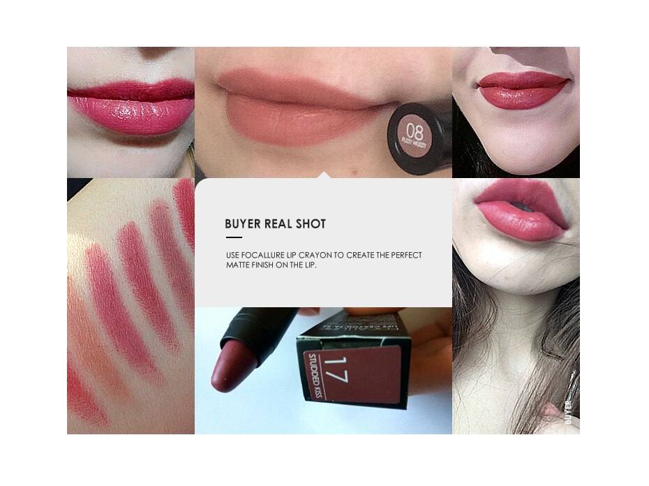 FOCALLURE Brand 19 Colors Matte Lipstick Waterproof Long lasting Cosmetics