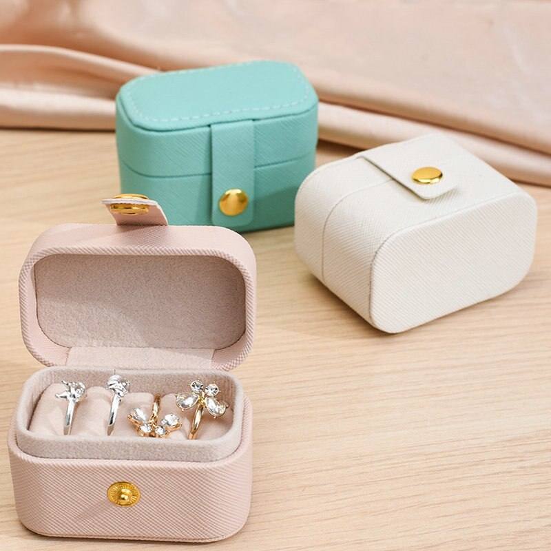 Portable Mini Jewelry Organizer Display Travel Simple Mini Gift Case Boxes