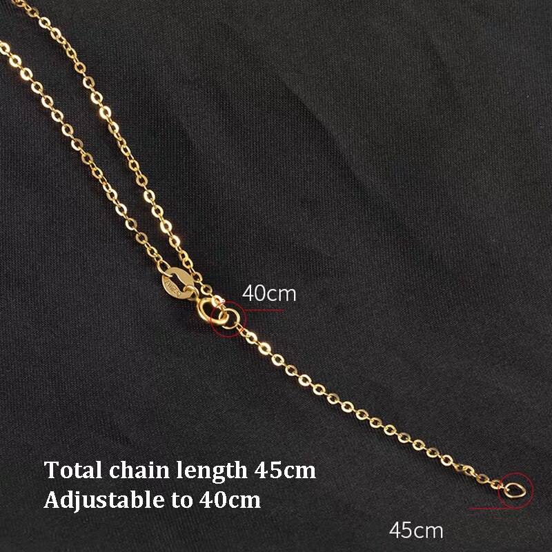 VITICEN Authentic 18K Gold Necklace Women's Gold White Gold Rose Gold Au750 O Word Chain Hundred Match Pendant Clavicle Chain