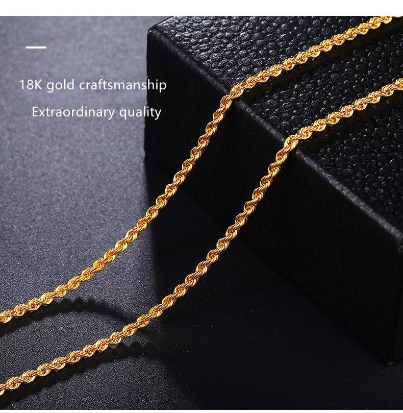 Viticen Genuine Au750 Rope Necklace18k Gold Necklace Twisted Rope Necklace Women's Jewelry High Jewelry Accessories Fashion New