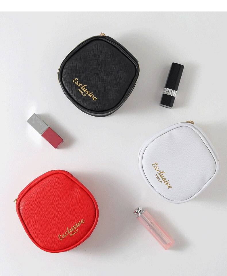Mini Lipstick Cosmetic Bag with Mirror Women Travel Makeup Bag