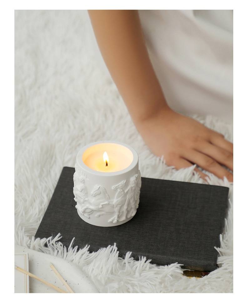 Aromatherapy Candle Plaster Cup Soy Wax Plant Essential oils Candles Home Decoration