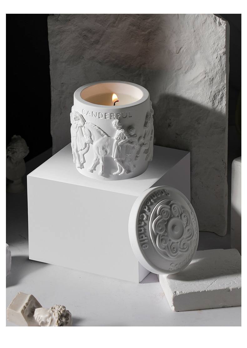 Aromatherapy Candle Plaster Cup Soy Wax Plant Essential oils Candles Home Decoration