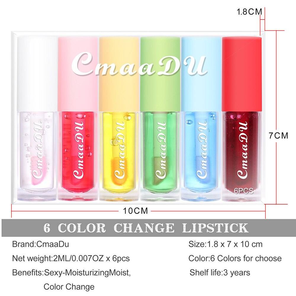 Fruit Lip Gloss Temperature Color Changing Mirror Lip Oil Plumping Moisturizing