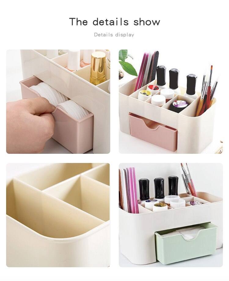 Nail Storage Box Plastic Drawer Style Easy to Clean Desktop Organization
