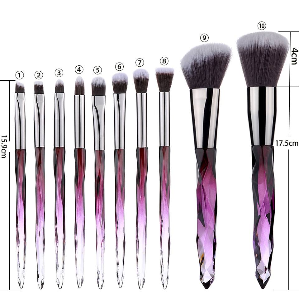 Kosmetyki 5-10pcs Crystal Pro Makeup Brushes Set