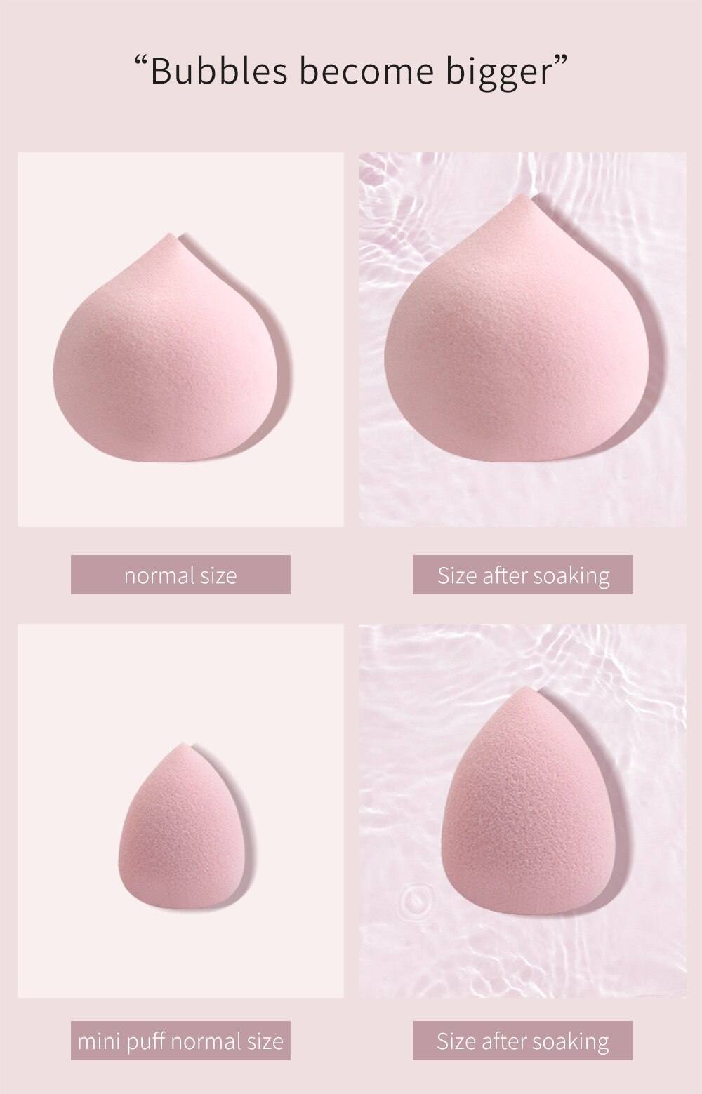 Maange 5 PCs Mini Cosmetic Egg Wet and Dry Dual Use Foam Large Powder Puff Makeup Tools