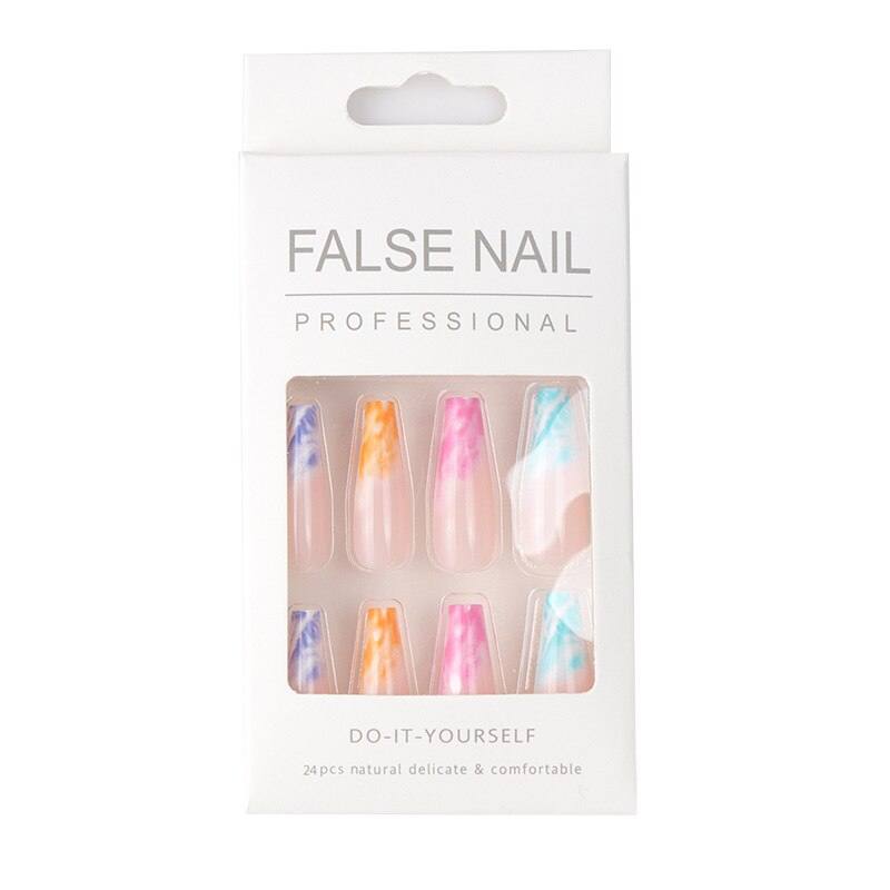 24Pcs/set Press On Fake Nails Set Reusable False Nails