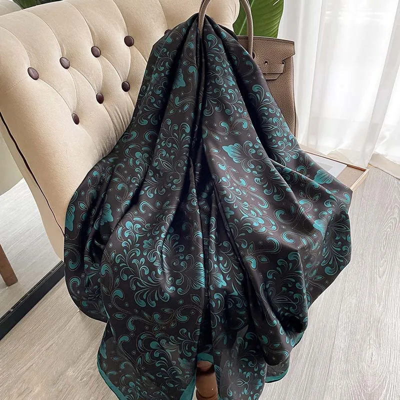 180*90cm Large Silk Satin Scarf Hijab
