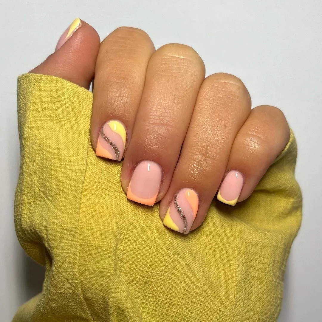 24pcs Colorful Almond Shaped Fake Nails